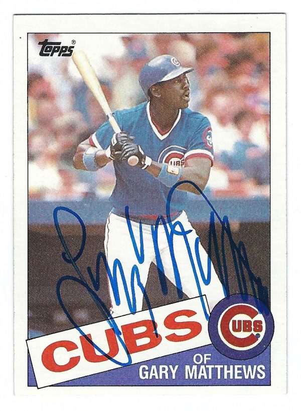 Autographed GARY MATTHEWS 1985 Topps Card