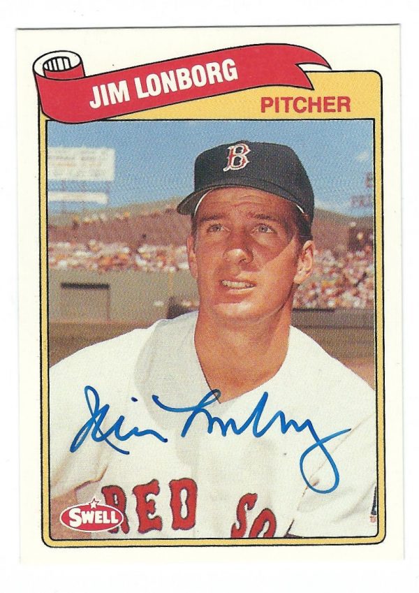 Autographed JIM LONBORG 1989 Swell Baseball Greats card