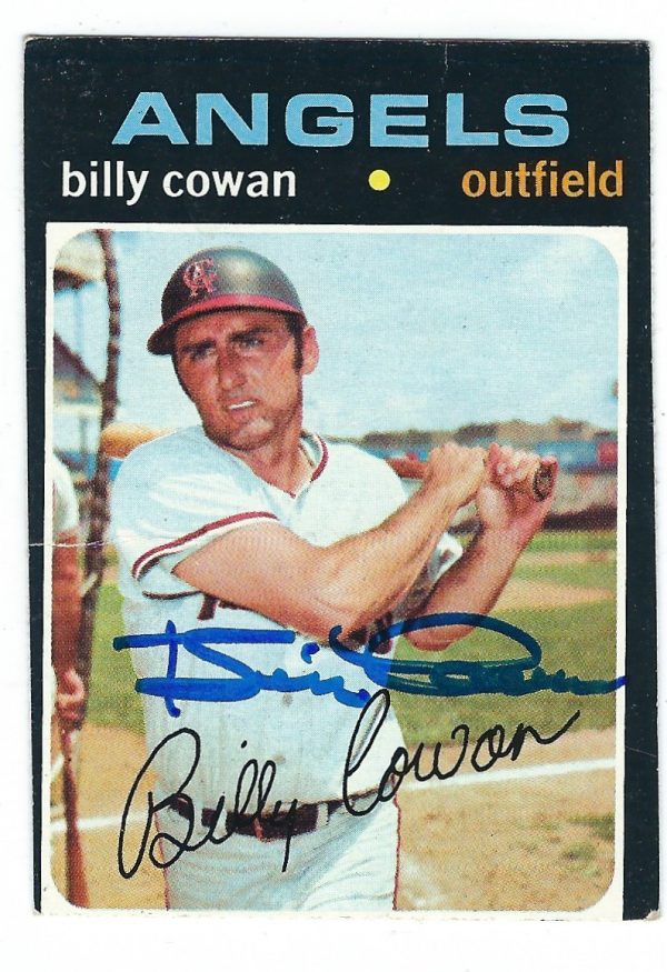 Autographed BILLY COWAN 1971 Topps Card