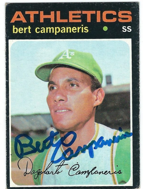 Autographed BERT CAMPANERIS 1971 Topps Card