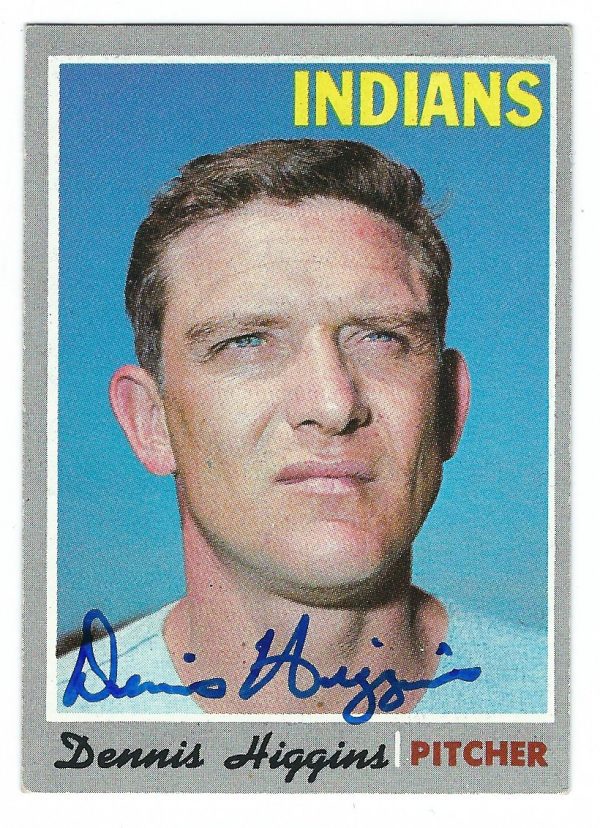 Autographed DENNIS HIGGINS 1970 Topps  Card