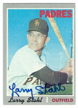 Autographed LARRY STAHL San Diego Padres 1970 Topps  Card