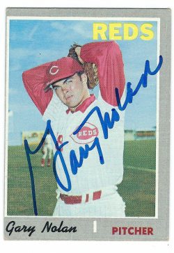 Autographed GARY NOLAN Cincinnati Reds 1970 Topps  Card