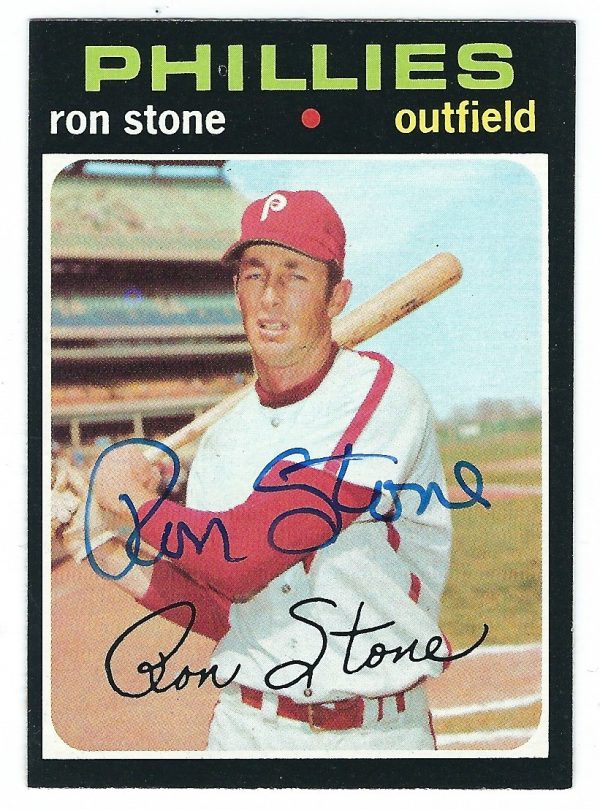 Autographed RON STONE Philadelphia Phillies 1971 Topps Card