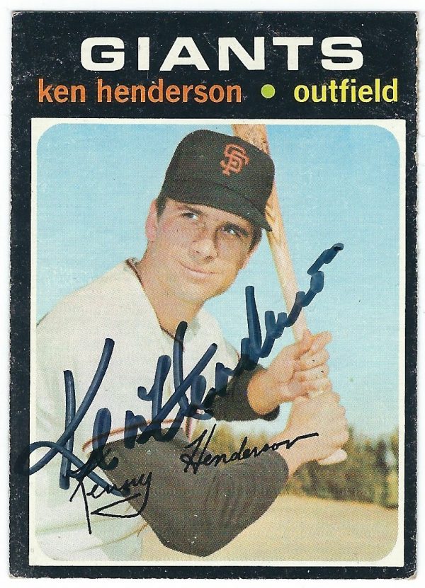 Autographed KEN HENDERSON San Francisco Giants 1971 Topps Card