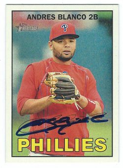 Autographed ANDRES BLANCO 2016 Topps Heritage Card