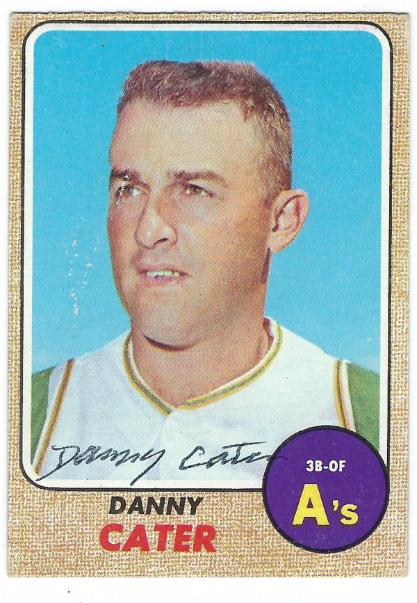 Autographed DANNY CATER 1968 Topps Card