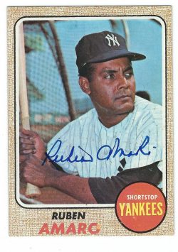 Autographed RUBEN AMARO 1968 Topps Card