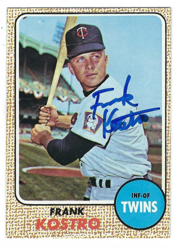 Autographed FRANK KOSTRO 1968 Topps Card