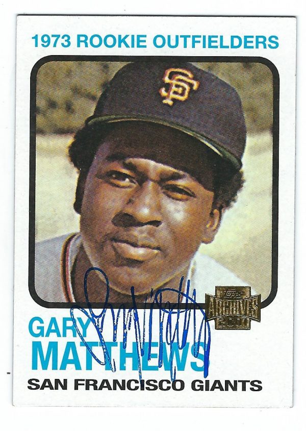 Autographed GARY MATHEWS 2001 Topps Archive Card