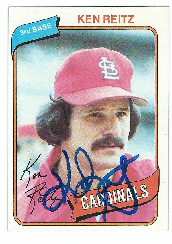 Autographed KEN REITZ 1980 Topps Card