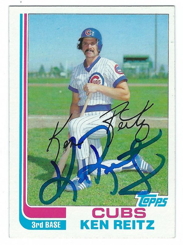 Autographed KEN REITZ 1982 Topps Card