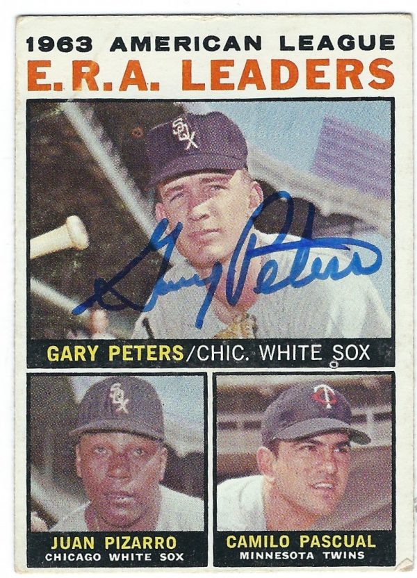 Autographed GARY PETERS 1964 Topps Card