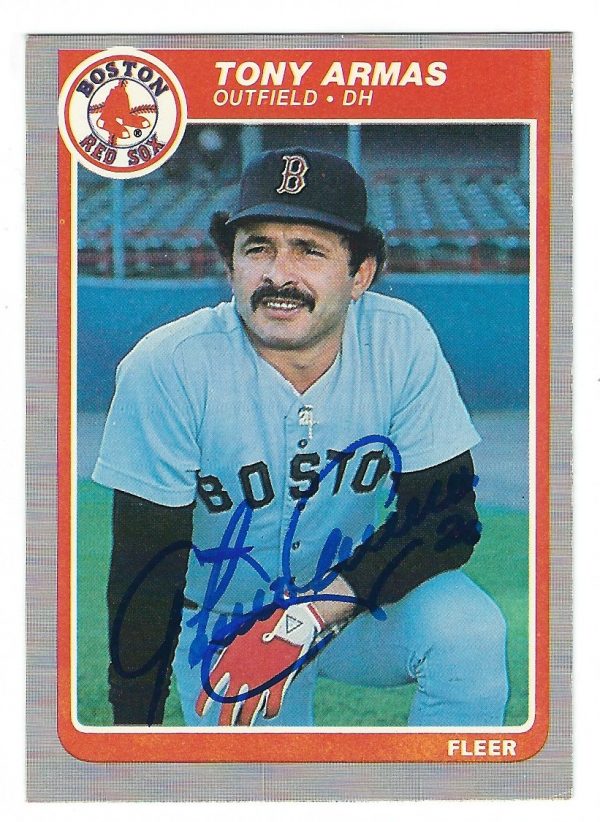 Autographed TONY ARMAS 1985 Fleer Card