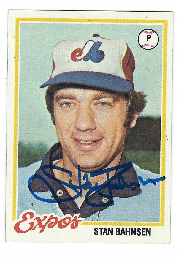 Autographed STAN BAHNSEN 1978 Topps card
