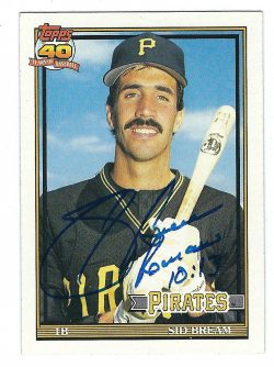 Autographed SID BREAM 1991 TOPPS Card