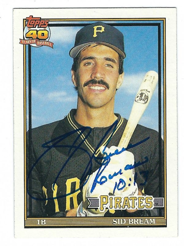 Autographed SID BREAM 1991 TOPPS Card