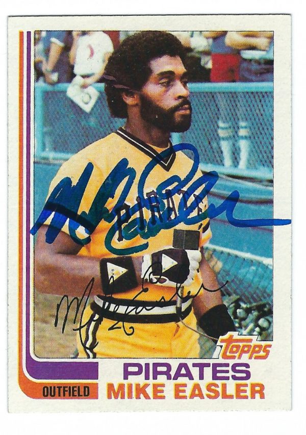 Autographed MIKE EASLER Pittsburgh Pirates 1982 Topps Card