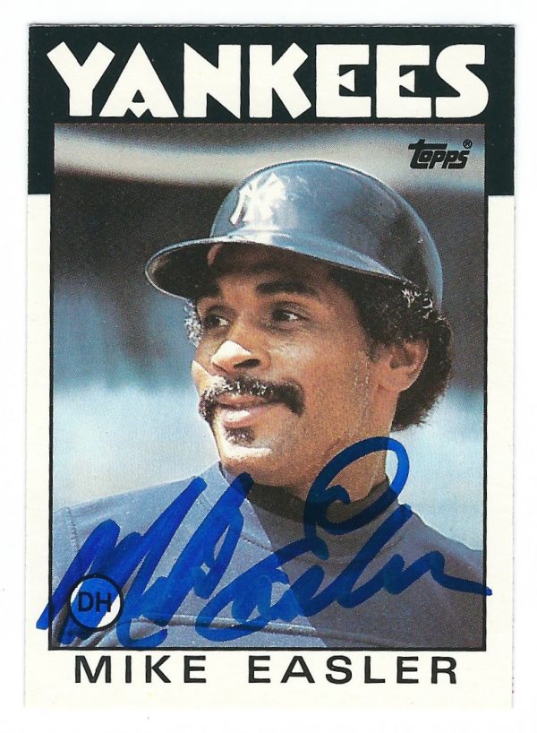 Autographed MIKE EASLER New York Yankees 1986 Topps Card