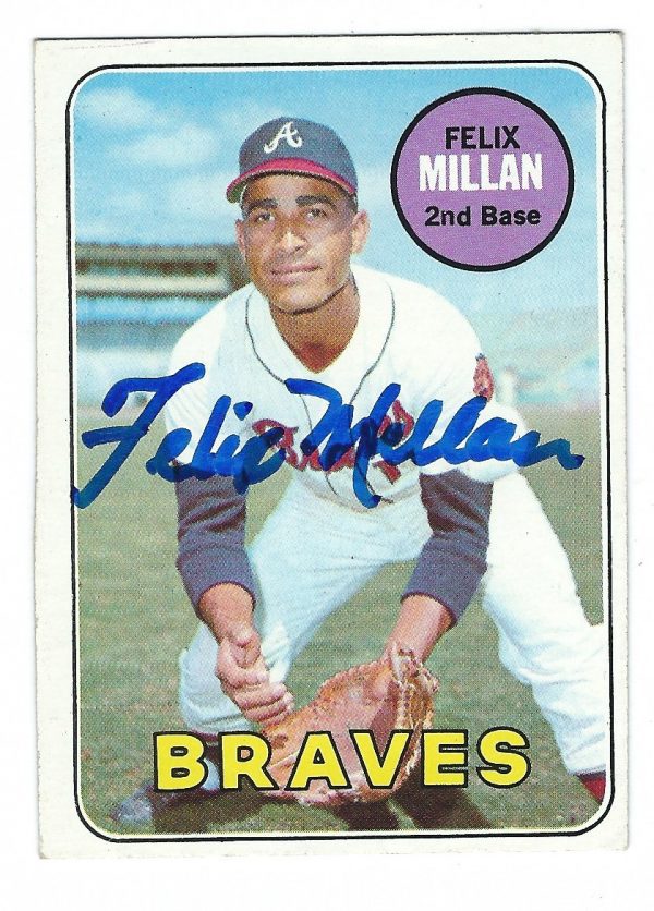 Autographed FELIX MILLAN 1969 Topps Card