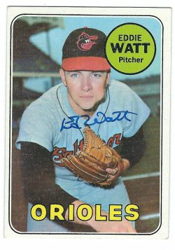 Autographed EDDIE WATT 1969 Topps Card
