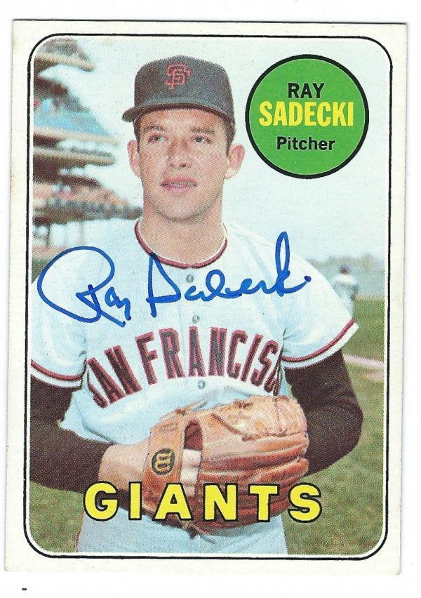 Autographed RAY SADECKI 1969 Topps Card