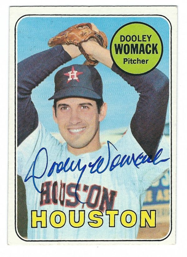 Autographed DOOLEY WOMACK Houston Astros 1969 Topps Card