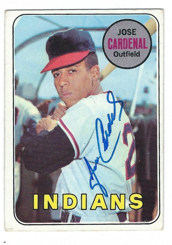 Autographed JOSE CARDENAL 1969 Topps Card