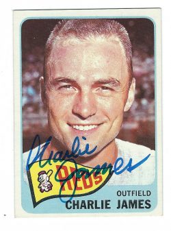 Autographed CHARLIE JAMES 1965 Topps Card