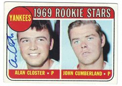 Autographed ALAN CLOSTER 1969 Topps Card