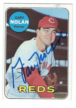 Autographed GARY NOLAN 1969 Topps Card