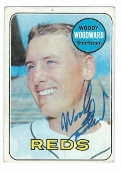 Autographed WOODY WOODWARD 1969 Topps Card