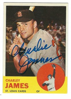Autographed CHARLEY JAMES 1963 Topps Card