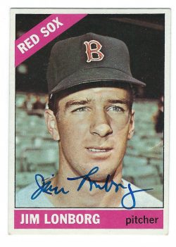 Autographed JIM LONBORG 1966 Topps Card