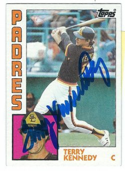 Autographed TERRY KENNEDY 1984 Topps Card
