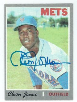 Autographed Cleon Jones 1970 Topps Autographed New York Mets Card #575