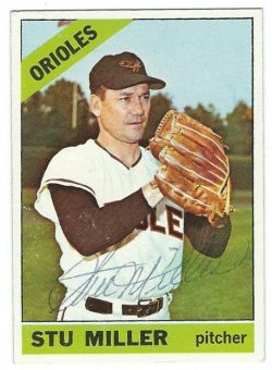 Autographed STU MILLER 1966 Topps Card
