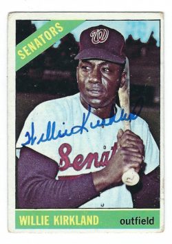 Autographed WILLIE KIRKLAND 1966 Topps Card