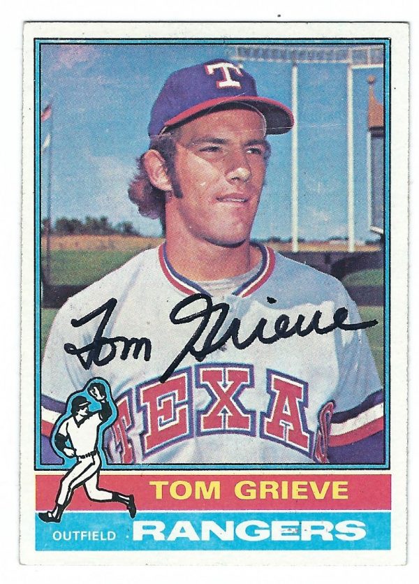 Autographed TOM GRIEVE 1976 Topps Card