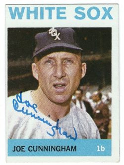 Autographed JOE CUNNINGHAM Chicago White Sox 1964 Topps Card