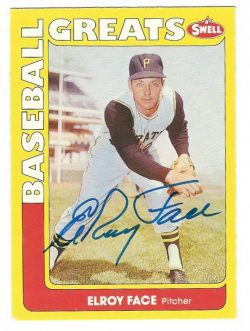 Autographed ELROY FACE 1991 Swell Baseball Great Card