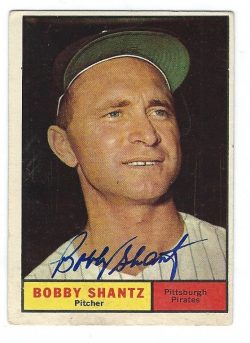 Autographed BOBBY SHANTZ 1961 TOPPS Card