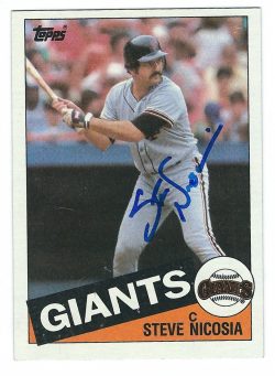 Autographed STEVE NICOSIA 1985 Topps Card