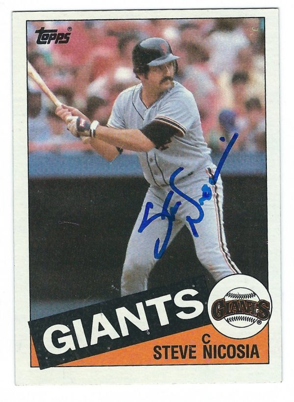 Autographed STEVE NICOSIA 1985 Topps Card