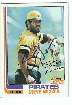 Autographed STEVE NICOSIA Pittsburgh Pirates 1982 Topps Card