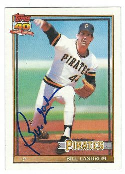 Autographed BILL LANDRUM 1991 TOPPS Card