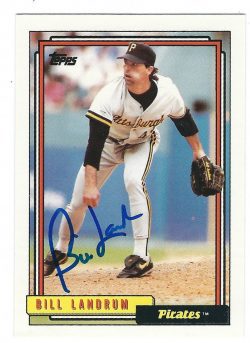 Autographed BILL LANDRUM 1992 Topps Card