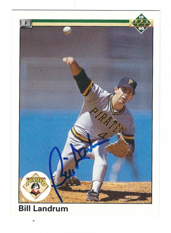 Autographed BILL LANDRUM 1990 UPPER DECK Card