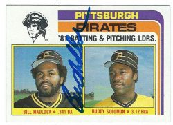 Autographed BILL MADLOCK Pittsburgh Pirates 1982 Topps Card