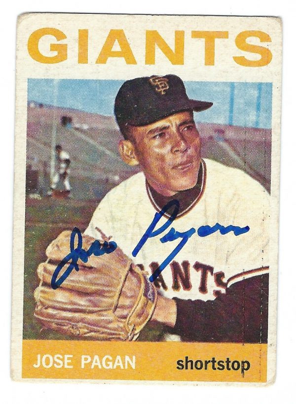 Autographed JOSE PAGAN 1964 Topps Card